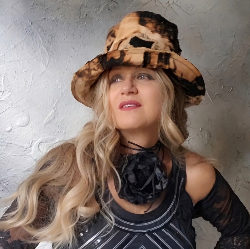 Stovepipe Top Hat Designer Hat Shabby Upcycled Denim Boho Ripped Hippie - Picture 9 of 17